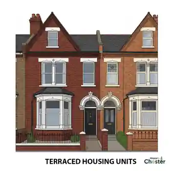 Victorian & Edwardian terraced house in Chester with bay windows and decorative brickwork