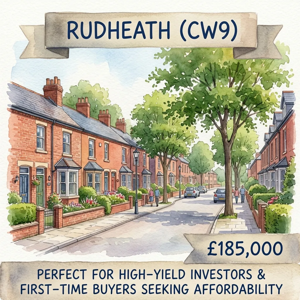 Watercolour illustration of Rudheath, Northwich (CW9)